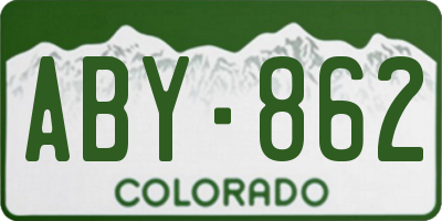 CO license plate ABY862
