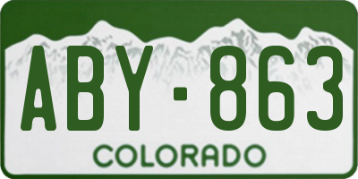 CO license plate ABY863
