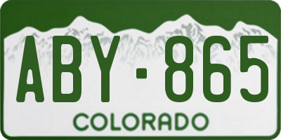 CO license plate ABY865
