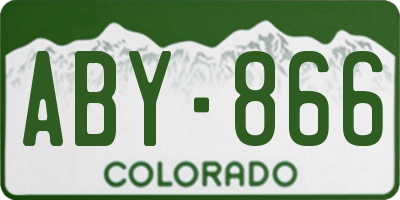CO license plate ABY866