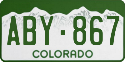 CO license plate ABY867