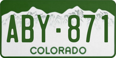 CO license plate ABY871