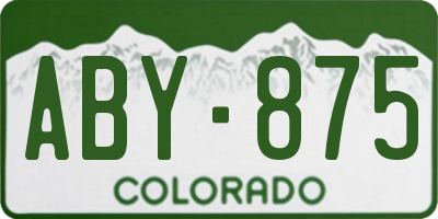 CO license plate ABY875
