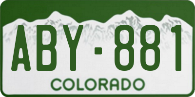 CO license plate ABY881