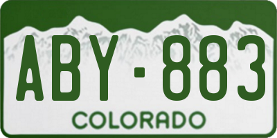 CO license plate ABY883