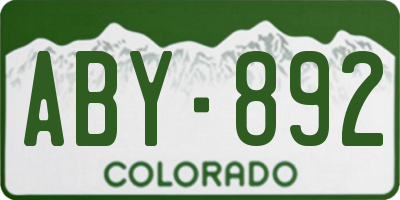 CO license plate ABY892