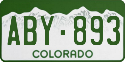CO license plate ABY893