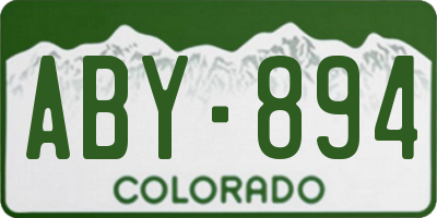 CO license plate ABY894