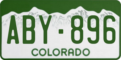 CO license plate ABY896