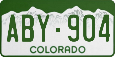 CO license plate ABY904
