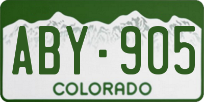 CO license plate ABY905