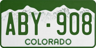 CO license plate ABY908
