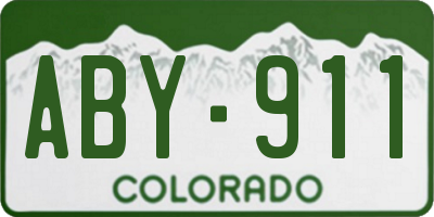 CO license plate ABY911