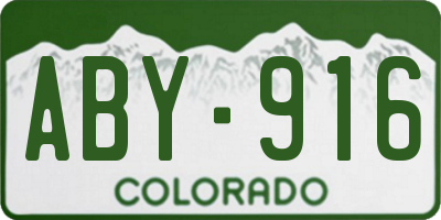 CO license plate ABY916