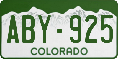 CO license plate ABY925
