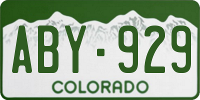CO license plate ABY929
