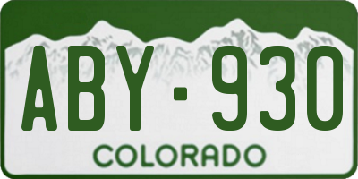 CO license plate ABY930