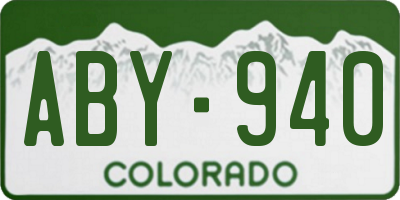 CO license plate ABY940