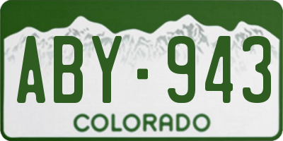CO license plate ABY943
