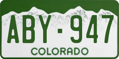 CO license plate ABY947