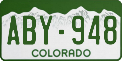 CO license plate ABY948