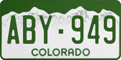 CO license plate ABY949