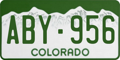 CO license plate ABY956