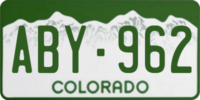 CO license plate ABY962