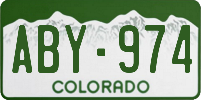 CO license plate ABY974