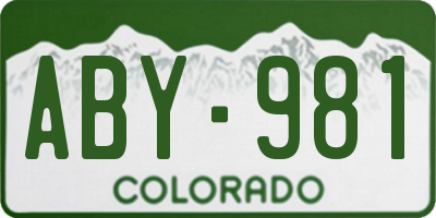 CO license plate ABY981