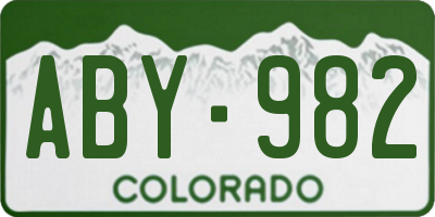 CO license plate ABY982