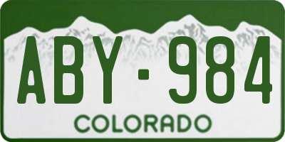 CO license plate ABY984