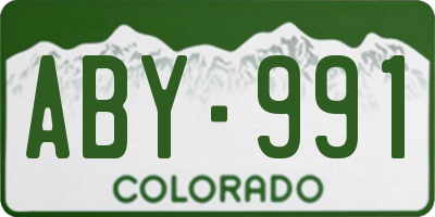 CO license plate ABY991