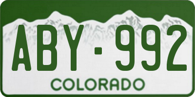 CO license plate ABY992