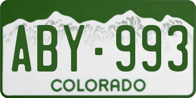 CO license plate ABY993
