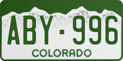 CO license plate ABY996