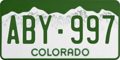 CO license plate ABY997