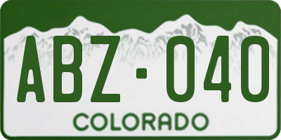 CO license plate ABZ040