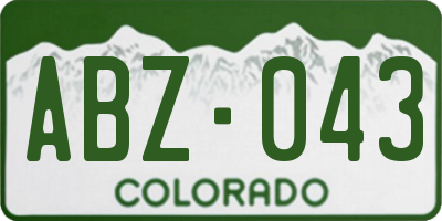 CO license plate ABZ043