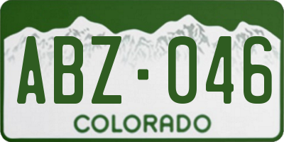 CO license plate ABZ046