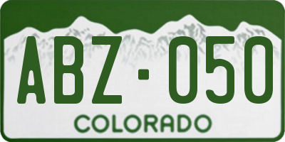 CO license plate ABZ050