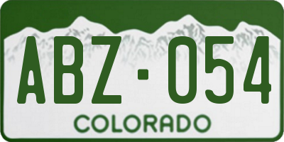 CO license plate ABZ054