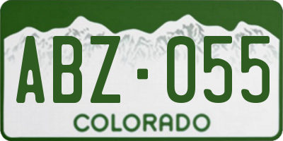 CO license plate ABZ055