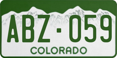 CO license plate ABZ059