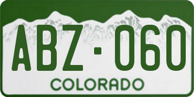 CO license plate ABZ060
