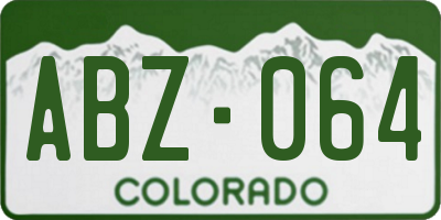 CO license plate ABZ064