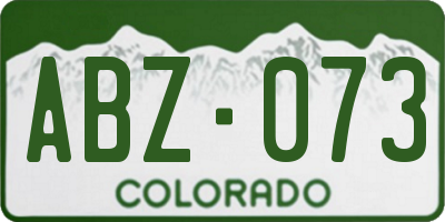 CO license plate ABZ073