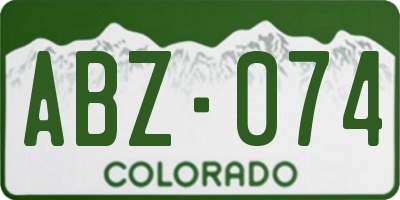 CO license plate ABZ074