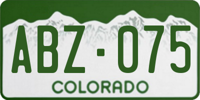 CO license plate ABZ075