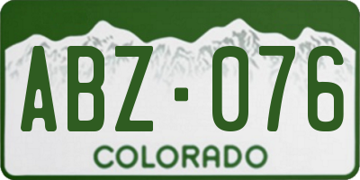 CO license plate ABZ076